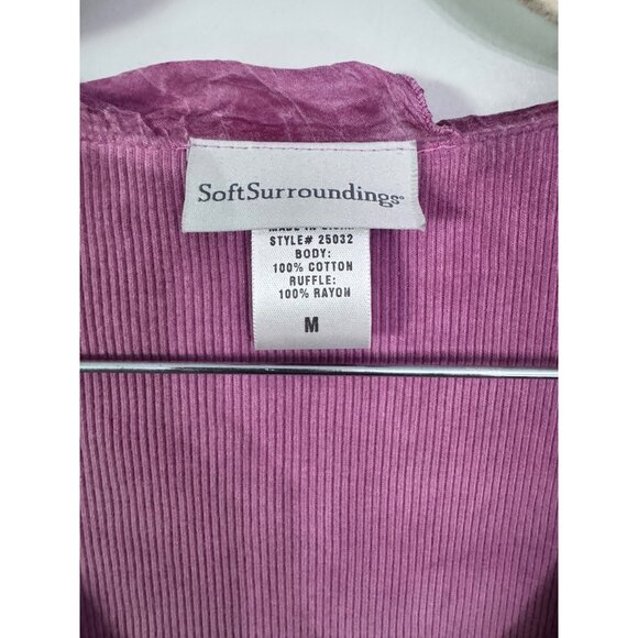 Soft surroundings vintage 90s y2k ruffle pink blouse size M phoebe charmed acid - Picture 6 of 6